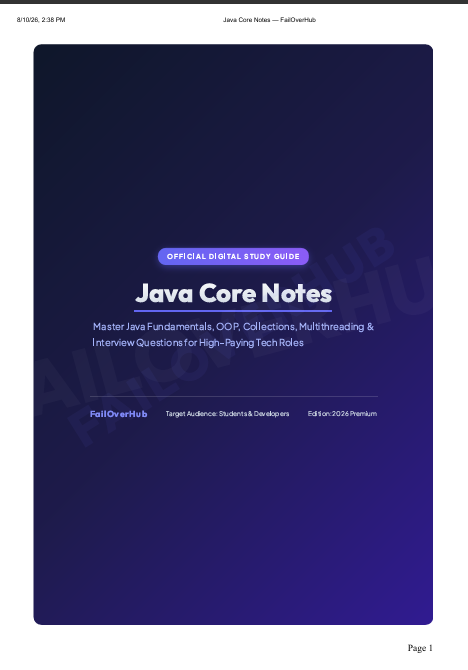 Java Core Notes Cover Page - FailOverHub